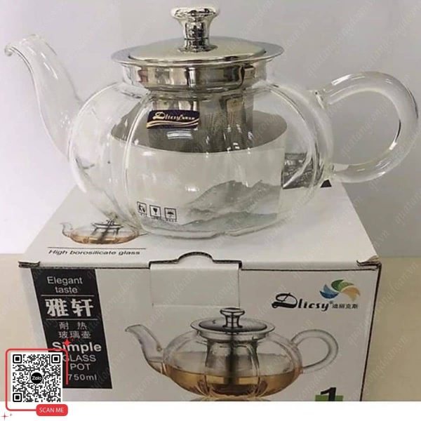Ấm Pha Trà Thủy Tinh Có Lõi Lọc Trà 4 Ấm pha trà có lưới lọc