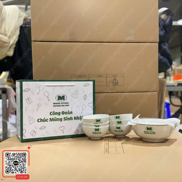 Bộ Bát Đĩa Công Đoàn Midori Tặng Sinh Nhật Công Nhân 4 Bộ bát đĩa quà tặng sinh nhật công nhân viên
