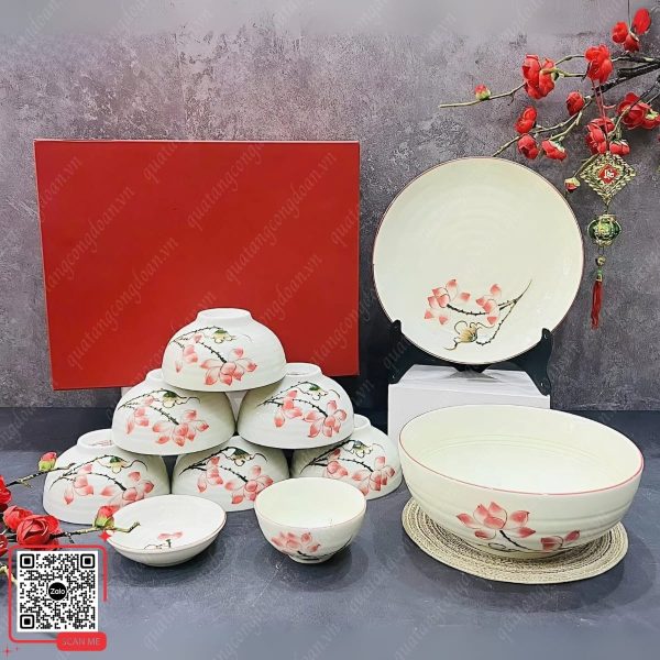 Cung Cấp Bộ Bát Đĩa Đẹp Giá Rẻ Tại Hà Nội 5 Bộ bát đĩa gốm sứ Hà Nội giá rẻ làm quà