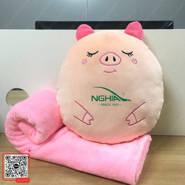 Bộ Chăn Gối Văn Phòng 2in1 Giá Rẻ 5 Bộ chăn gối văn phòng có in logo
