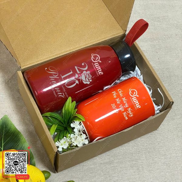 Set Quà Tặng Bình Giữ Nhiệt & Ly Sứ 3 Bộ quà tặng 20/10 gồm bình giữ nhiệt + ly sứ