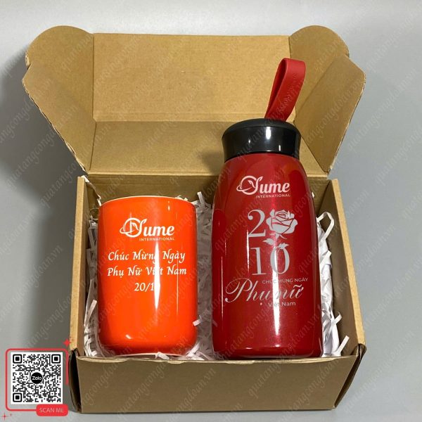 Set Quà Tặng Bình Giữ Nhiệt & Ly Sứ 4 Bộ quà tặng 20/10 ý nghĩa tri ân công nhân nữ