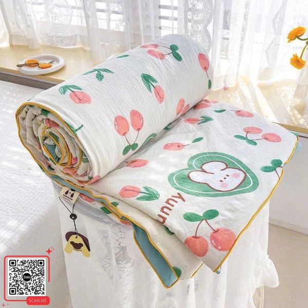 Chăn Hè Thêu Logo Công Đoàn 8 chan cotton gia dinh qua tang cong doan