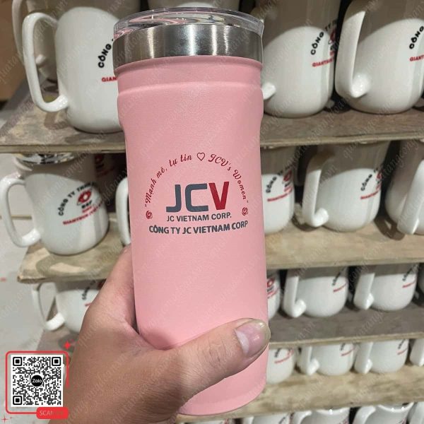 Cốc Giữ Nhiệt Tặng Công Nhân Dịp 20/10 4 Cốc giữ nhiệt quà tặng công nhân 20/10 màu hồng
