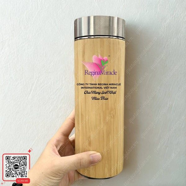 Bình Tre Giữ Nhiệt In Logo Công Đoàn 5 Bình tre giữ nhiệt in logo công đoàn