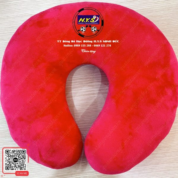 Gối Chữ U Thêu Logo Theo Yêu Cầu 5 Gối cổ chữ U màu đỏ