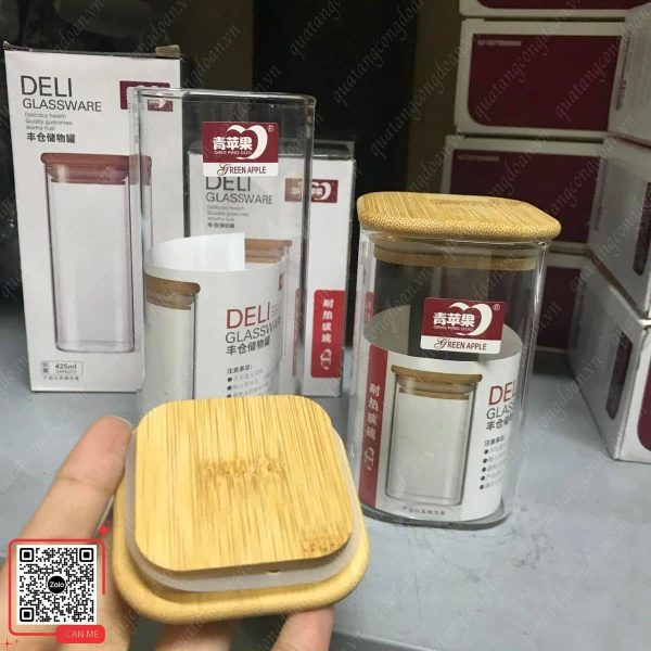 Hũ Đựng Gia Vị - Quà Tặng Công Đoàn Thiết Thực 5 Hũ đựng thủy tinh làm quà tặng 20/10 cho công nhân nữ