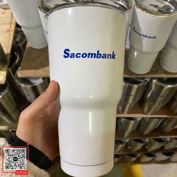 Ly Giữ Nhiệt In Logo Sacombank 6 Ly giữ nhiệt in logo Sacombank màu trắng