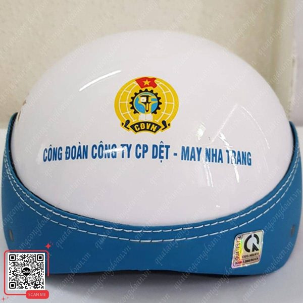 Mũ Bảo Hiểm In Logo Công Đoàn 6 Mũ bảo hiểm in logo công đoàn công ty CP Dệt - May Nha Trang