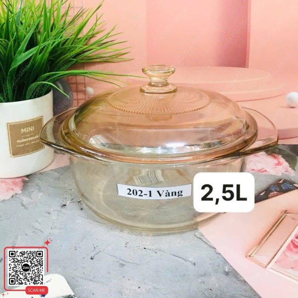 Nồi Thủy Tinh In Logo - Quà Tặng Công Nhân Viên Giá Rẻ 5 Nồi thủy tinh dung tích 2.5l làm qàu tặng công đoàn