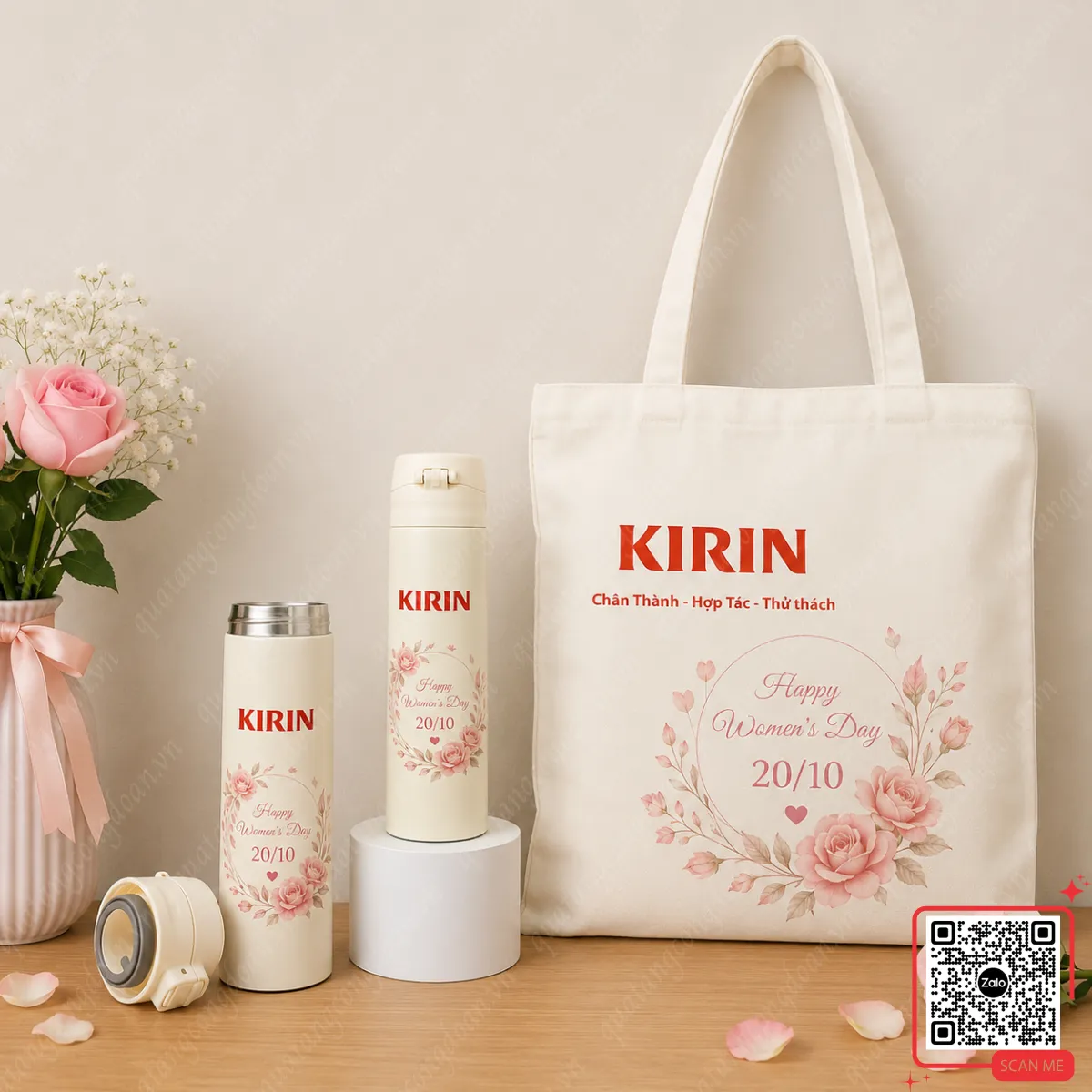 Top 7+ Set Quà Tặng 20/10 Cho Công Nhân, Nhân Viên Đẹp, Ý Nghĩa & Giá Xưởng 30 Set bình giữ nhiệt túi canvas 20/10 cho công nhân