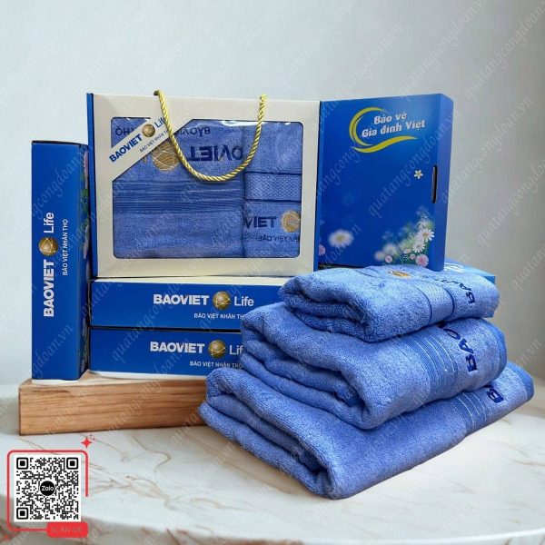 Set Khăn Thêu Logo Bảo Việt Life 3 Set khăn thêu logo Bảo Việt bank