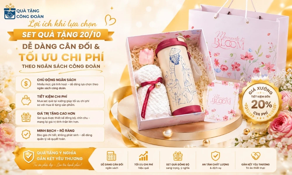 Top 7+ Set Quà Tặng 20/10 Cho Công Nhân, Nhân Viên Đẹp, Ý Nghĩa & Giá Xưởng 62 Set quà tặng 20/10 giúp Công đoàn tối ưu chi phí