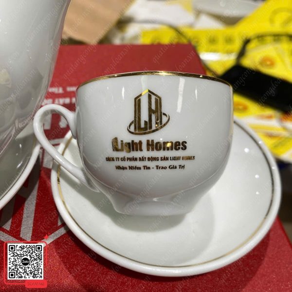 Bộ Ấm Trà In Logo Công Ty Light Home 5 Bộ ấm trà in logo giá rẻ