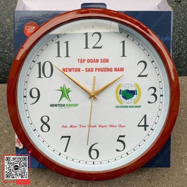 Đồng Hồ Treo Tường In Hình Theo Yêu Cầu 6 Đồng hồ treo tường in logo công ty Sơn Newton - Sao Phương nam