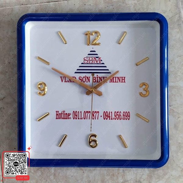 Đồng Hồ Treo Tường Hình Vuông 7 Đồng hồ treo tường hình vuông in logo