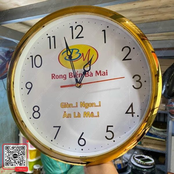 Đồng Hồ Treo Tường Vành Xi Mạ Vàng 5 Đồng hồ treo tường in logo theo yêu cầu
