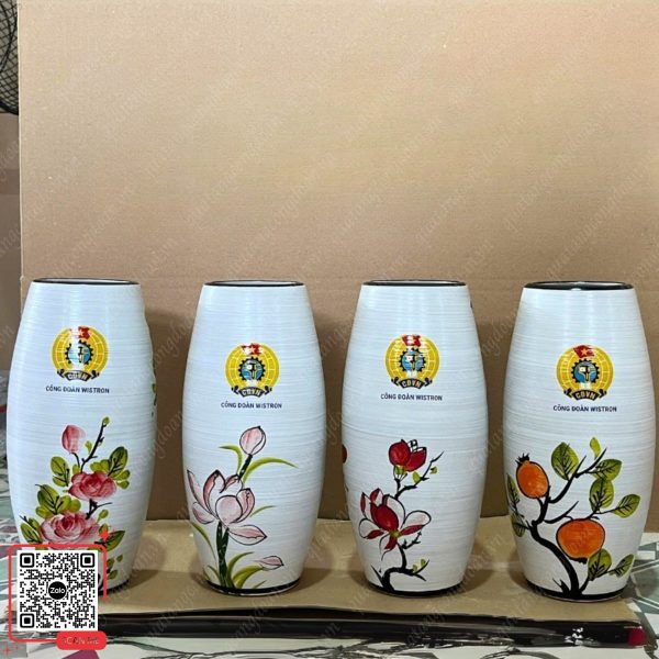 Lọ Hoa Gốm In Logo Công Đoàn Wistron 7 Lọ hoa gốm sứ in logo Công đoàn Wistron