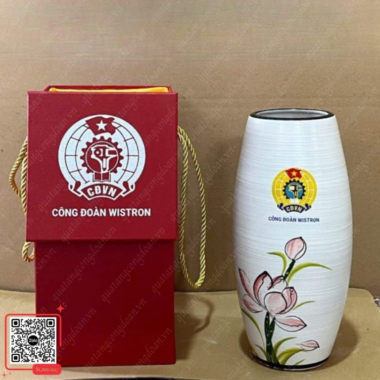 Bộ Giải Pháp Quà Tặng Tết 2027 Cho Công Nhân, Công Đoàn Viên 9 Bình hoa sứ in logo công đoàn