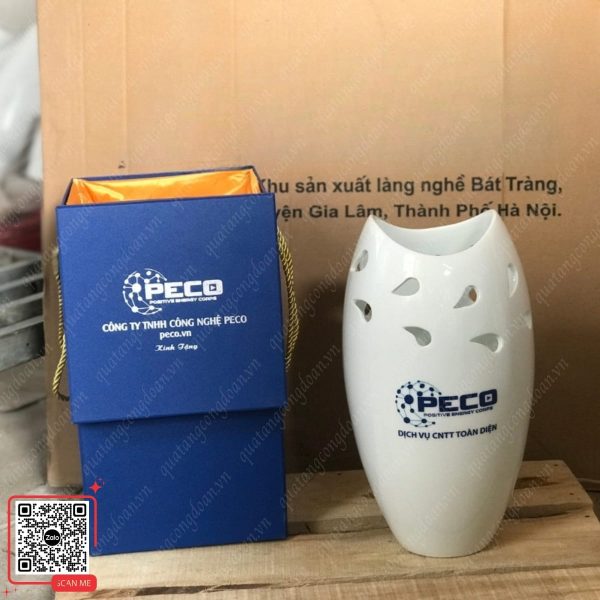 Lọ Hoa Miệng Cá In Ấn Theo Yêu Cầu 4 Lọ hoa in logo công ty PECO