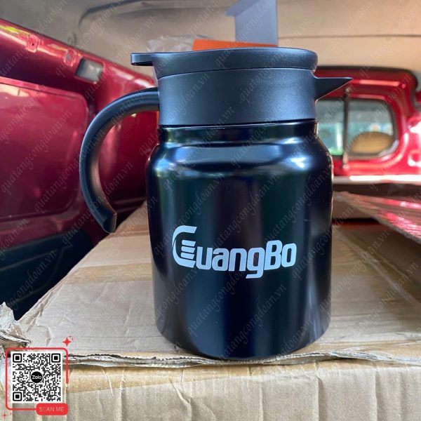 Ấm Pha Trà Có Lưới Lọc In Logo Công Đoàn Guangbo 5 Ấm pha trà màu đen có lõi lọc in logo Guangbo