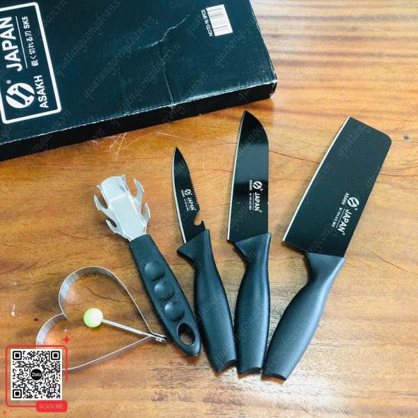 Bộ Dao Nhà Bếp 5 Món JAPAN ASAKH Bằng Thép Không Gỉ 4 Bộ dao nhà bếp chuẩn Nhật