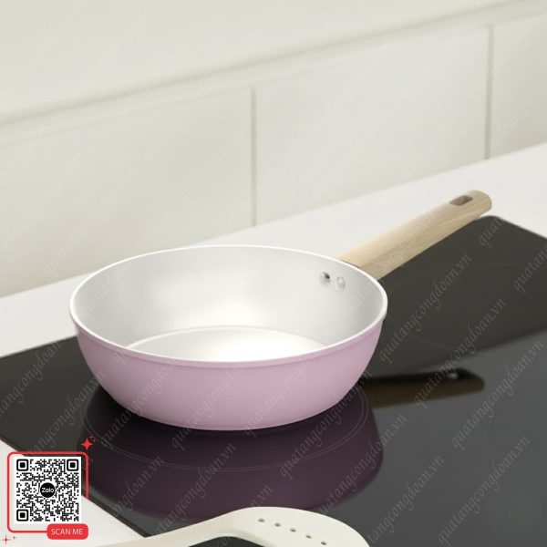 Chảo Chống Dính Sunhouse Phủ Sứ Nano Có Đáy Từ 5 Chảo chống dính elmich màu hồng size 24cm