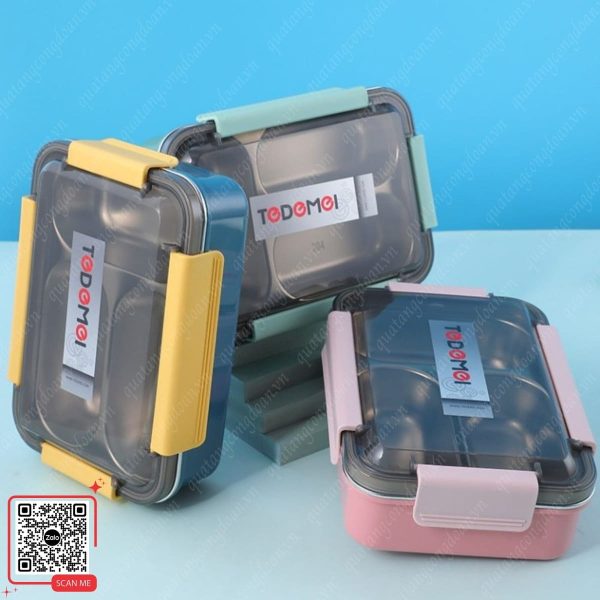 Hộp Đựng Cơm Giữ Nhiệt Inox 304 Có 3 Ngăn Đựng Thực Phẩm 7 hop dung com giu nhiet 3 ngan cho dan van phong