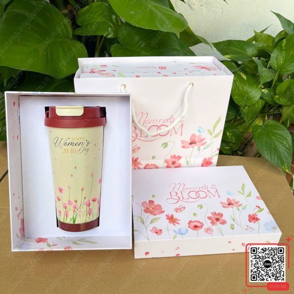 Set Quà 20/10 Dưới 200k - Ly Giữ Nhiệt & Khăn Gấp Gấu 5 Hộp quà 20.10 dưới 200k đẹp, giá rẻ
