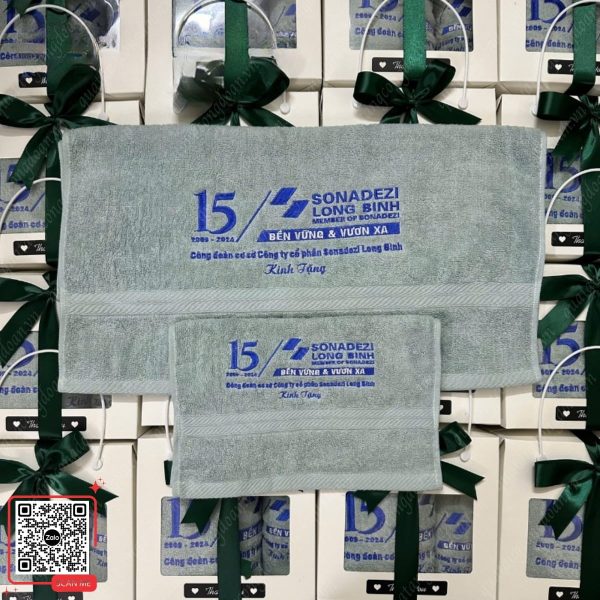 Set Khăn Thêu Logo 15 Năm Thành Lập Công Đoàn Sonadezi 4 Khăn thêu logo công đoàn Sonadezi