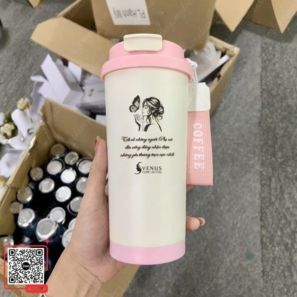 Ly Giữ Nhiệt In Logo Venus - In Thông Tin Theo Yêu Cầu 4 Ly giữ nhiệt in logo quà tặng 8/3 cho người lao động