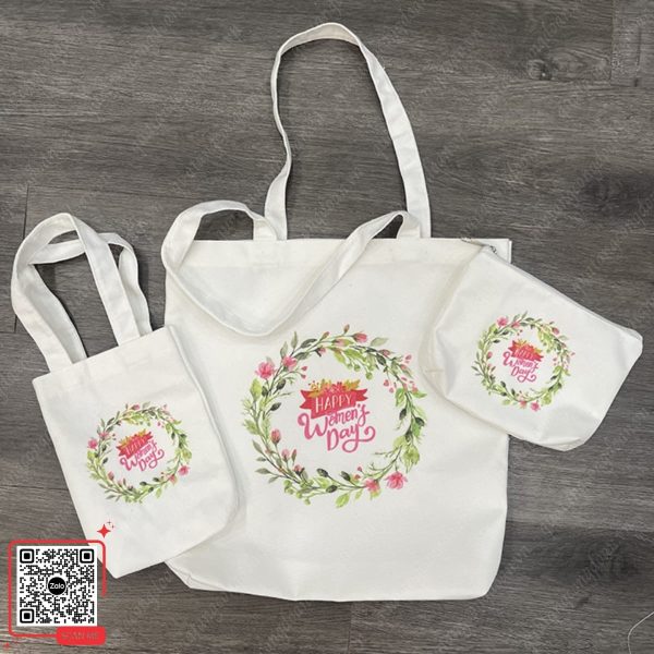 Túi Canvas Làm Quà Tặng 8/3 Cho Chị Em Công Đoàn 4 Sản xuất túi vải canvas quà tặng 8/3