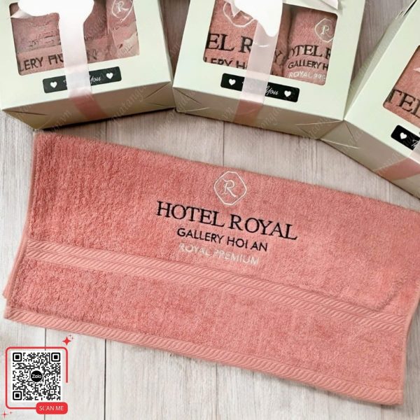 Set Khăn Thêu Logo Khách Sạn Hotel Royal Gallery Hội An 4 Set khăn thêu logo Hotel Royal