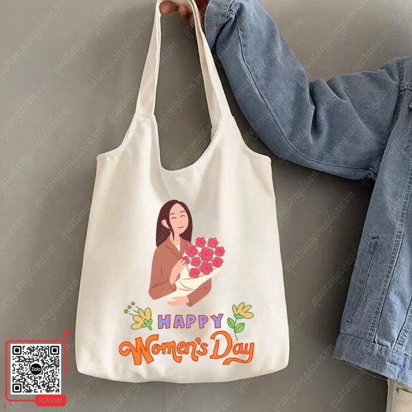Túi Canvas In Hình Theo Yêu Cầu - Quà 8/3 Ý Nghĩa 4 Túi canvas quà tặng 8/3 giá rẻ cho công nhân