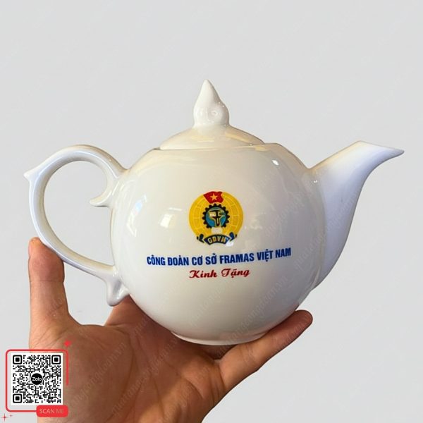 Bộ Ấm Chén Kỷ Niệm 95 Năm Thành Lập Công Đoàn Framas 4 Ấm chén in logo công đoàn cơ sở Framas