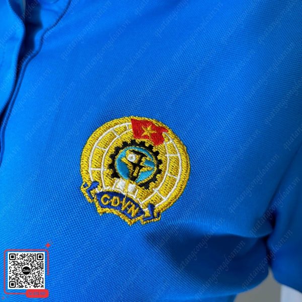 Áo Thun, Sơ Mi Công Đoàn Việt Nam 6 Áo thun xanh thêu logo công đoàn