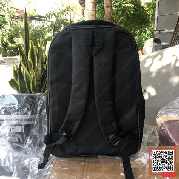 Balo Màu Đen In Logo Công Đoàn Lens 5 balo qua tang cong nhan