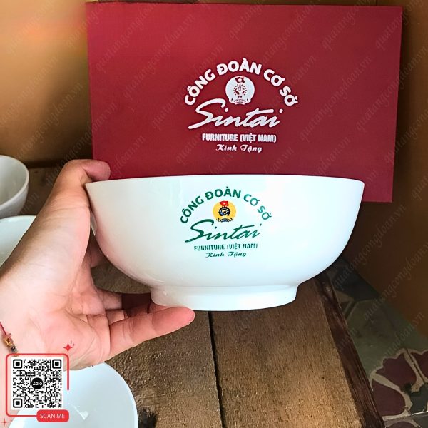 Bộ Bát Đĩa Quà Tặng Công Đoàn Sintai Furniture 6 bo bat an in logo cong doan sintai furniture