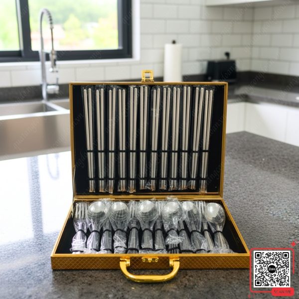 Bộ Thìa Dĩa Inox Cao Cấp 4 Bộ muỗng thìa dĩa inox quà tết công nhân