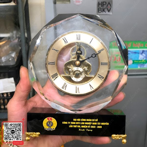 Đồng Hồ Để Bàn In Logo Đại Hội CĐCS MTV Lâm Nghiệp Nam Tây Nguyên 3 Đồng hồ phale để bàn quà tặng đại hội công đoàn cơ sở
