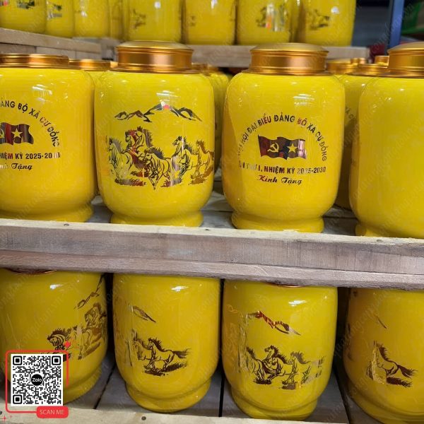 Hũ Đựng Trà In Logo ĐH Công Đoàn Trường Đại Học Thủ Đô Hà Nội 7 Hũ đựng trà in logo đại hội Đảng