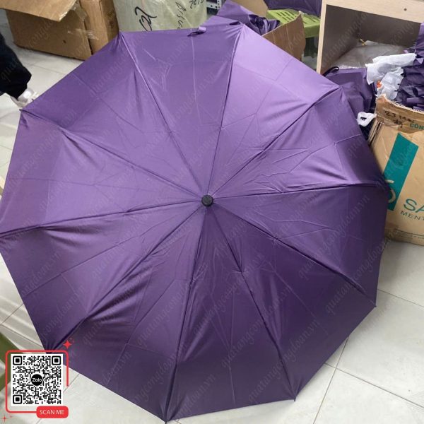 Ô Cầm Tay In Logo Đại Hội Công Đoàn 6 Ô cầm tay 10 nan màu tím