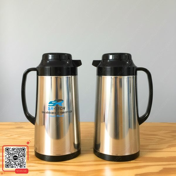Phích Giữ Nhiệt Inox In Logo Công Đoàn SR Tech 4 Phích giữ nhiệt quà tặng công nhân công ty SR Tech