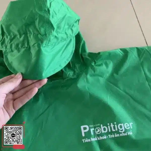 Áo Mưa Cánh Dơi Trẻ Em In Logo Men Vi Sinh Probitiger 9 Áo mưa cho bé mầm non in logo quảng cáo