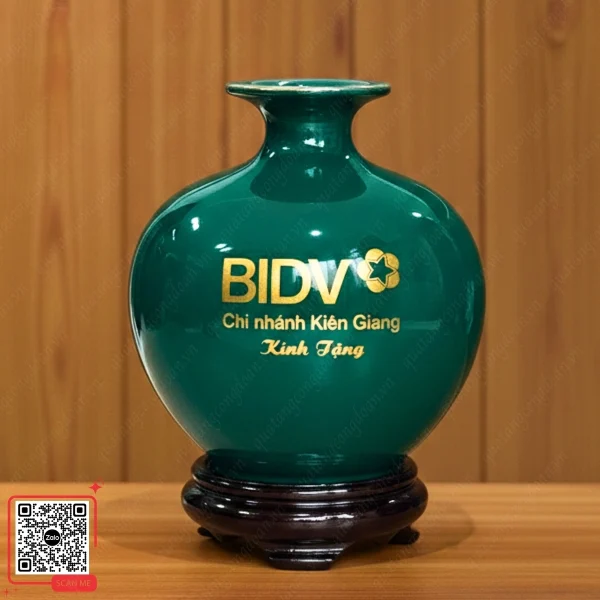 Bình Hút Lộc In Logo Ngân Hàng BIDV Chi Nhánh Kiên Giang 3 Bình hút lộc màu xanh lục bảo BIDV Kiên Giang