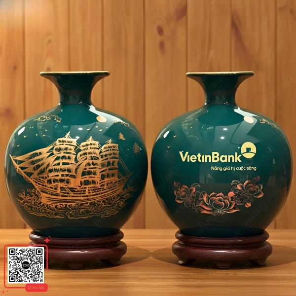 Bình Hút Lộc Thuận Buồm Xuôi Gió In Logo Vietinbank 4 Bình hút lộc VietinBank họa tiết thuận buồm xuôi gió