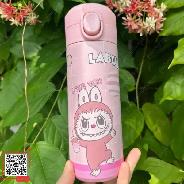 Bình Giữ Nhiệt In Hình Labubu Nhiều Màu Sắc 4 Bình giữ nhiệt Labubu màu hồng
