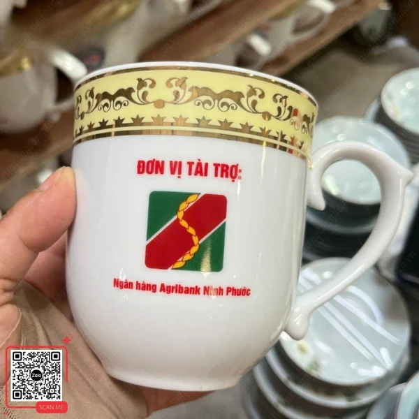 Ly Sứ Quà Tặng Ngân Hàng 7 Ly sứ in logo ngân hàng Agribank Ninh Phước