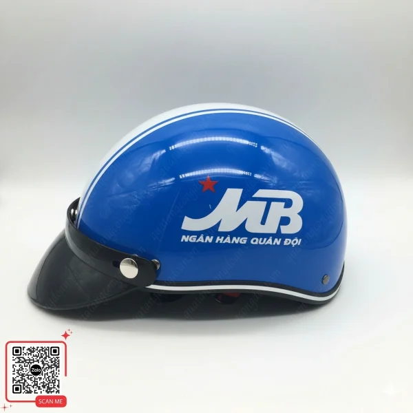 Mũ Bảo Hiểm In Logo Ngân Hàng Theo Yêu Cầu 4 Mũ bảo hiểm in logo MBBank làm quà tặng khách hàng