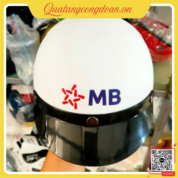 Mũ bảo hiểm in logo MBBank chi nhánh Phước Long